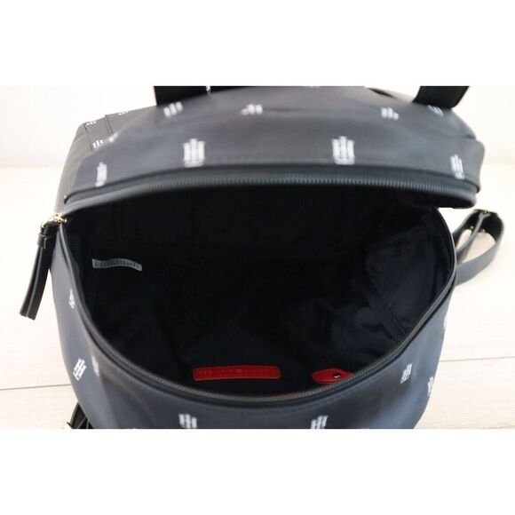 Tommy Hilfiger 69J8441 001 Unisex Black Monogram Nylon Backpack w/Pouch - Picture 13 of 15